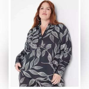 Lane Bryant black/ white long sleeve top